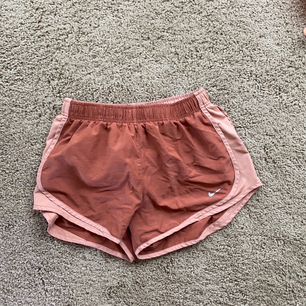 Nike rust-color heather running shorts